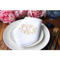 Monogramm Stoffserviette - Leinen Servietten Personalisierte Hochzeit Idee Servietten, Weihnachtsservietten von extraspecialtouch