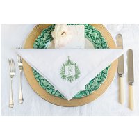 Personalisierte Monogramm Servietten, Pagode Leinen 12. Hochzeitstag Geschenk, Tischwäsche von extraspecialtouch