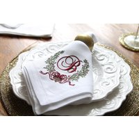 Weihnachtsserviette - Leinen-Serviette, Personalisierte Monogramm-Serviette, Serviette, Gedeck-Idee, Weihnachtstischdekoration von extraspecialtouch
