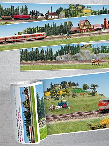 Panorama-Borte Eisenbahn Panorama · Tapete · Bordüre · Keine Motivwiederholung. einfach an die Wand zu bringen, da selbstklebend! … (Eisenbahn) Modelleisenbahn von Extratapete
