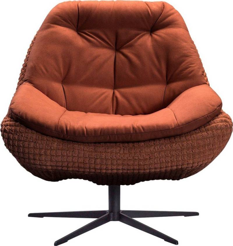 exxpo - sofa fashion Drehsessel Dim, Loungesessel im Materialmix, Design und Komfort, Solitärmöbel, Drehsessel bequem gepolstert mit elegantem Metall-Sternfuss von exxpo - sofa fashion