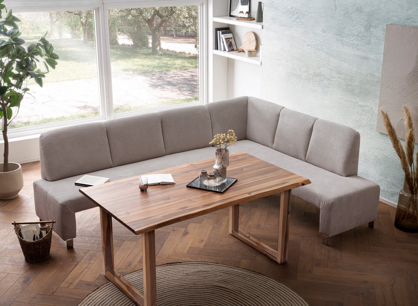 exxpo - sofa fashion Eckbank Intenso, modern, wahlweise in Leder oder Textil, 264/197 cm (B/T), hohe Bodenfreiheit, frei im Raum stellbar, hoher Sitzkomfort von exxpo - sofa fashion