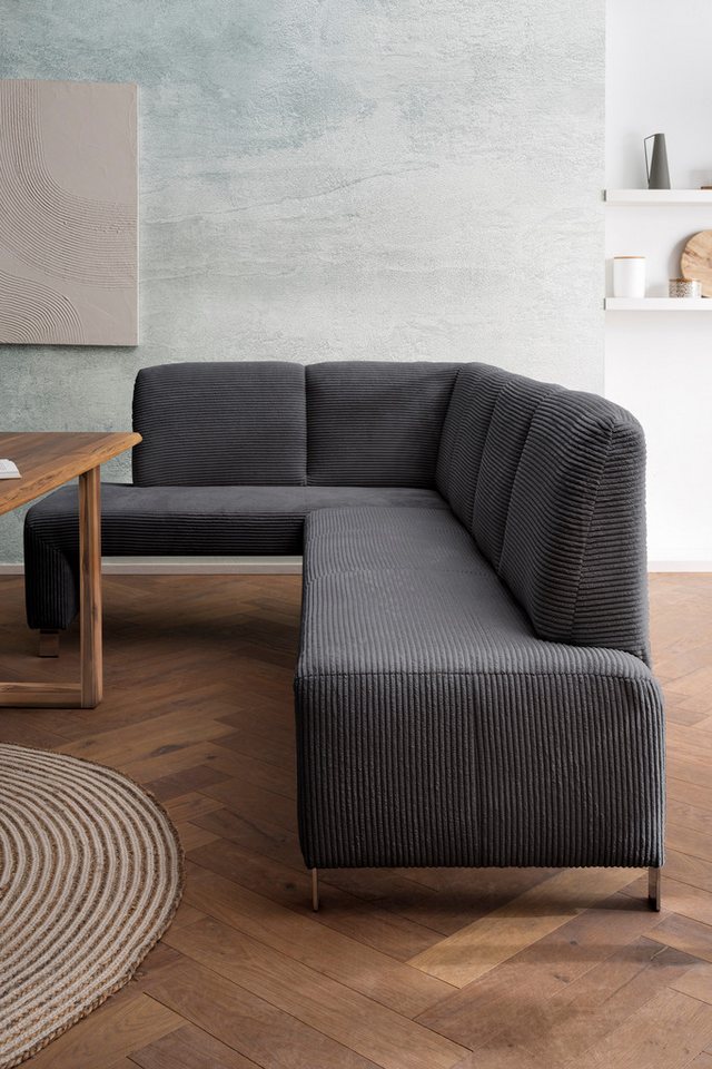 exxpo - sofa fashion Eckbank Intenso, viele Bezugsstoffe Cord, Leder, Struktur 244/157 cm (B/T), hohe Bodenfreiheit, frei im Raum stellbar, hoher Sitzkomfort von exxpo - sofa fashion