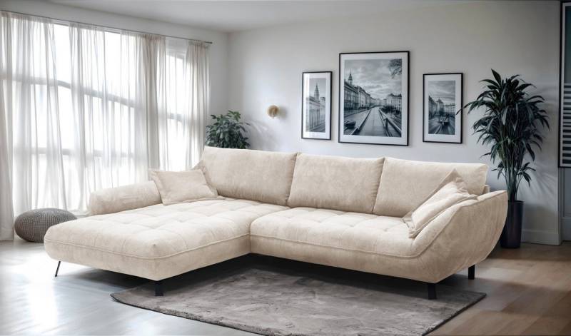 exxpo - sofa fashion Ecksofa Biarritz modern und elegantes Mega Sofa mit tollem Sitzkomfort, L-Form, XXL– Longchair Ecke in hochwertiger Verarbeitung, Stellmaße 324x203cm von exxpo - sofa fashion