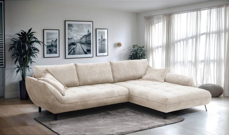 exxpo - sofa fashion Ecksofa Biarritz modern und elegantes Mega Sofa mit tollem Sitzkomfort, L-Form, XXL– Longchair Ecke in hochwertiger Verarbeitung, Stellmaße 324x203cm von exxpo - sofa fashion