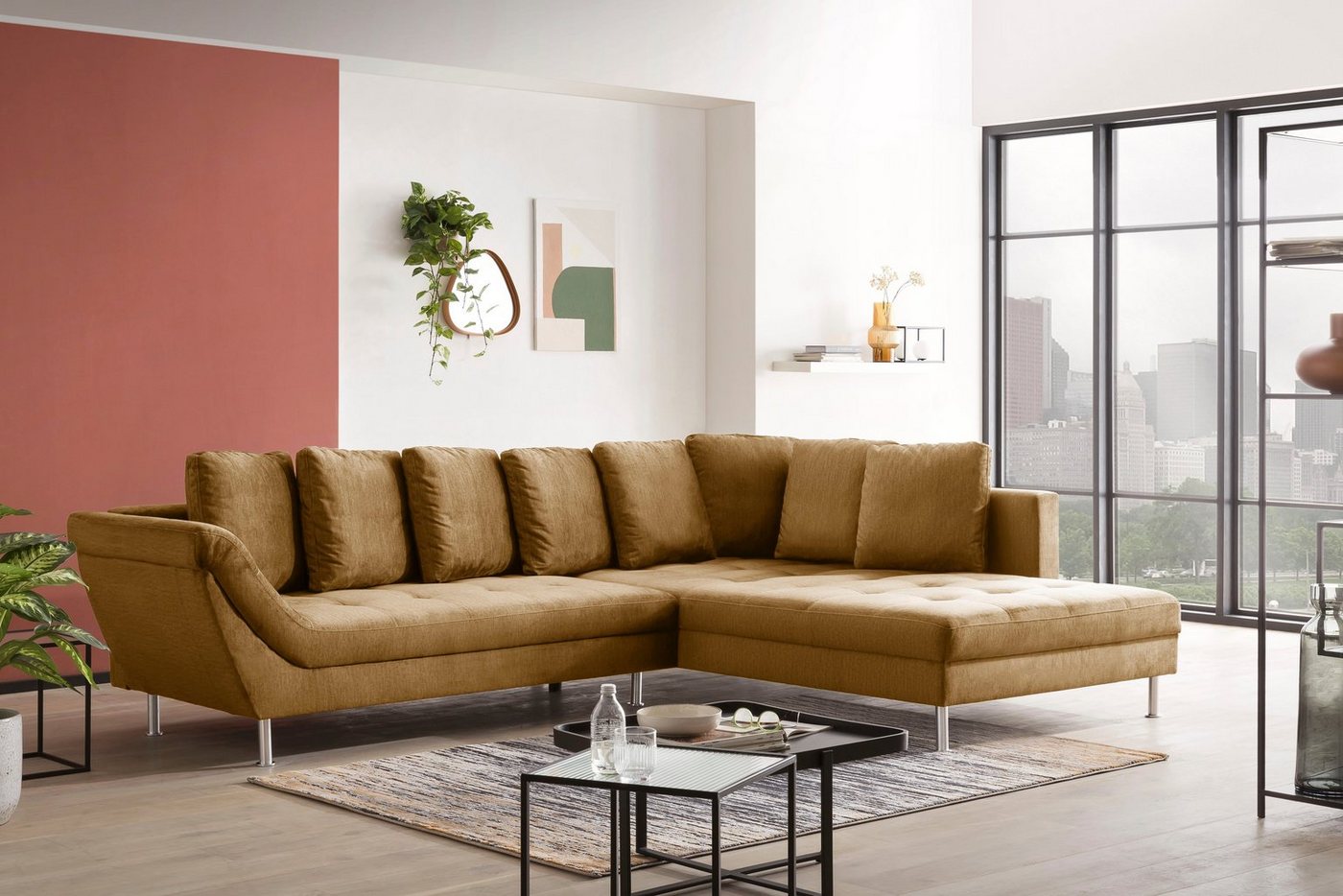 exxpo - sofa fashion Ecksofa Laconi, L-Form, In hochwertiger Verarbeitung, inklusive Rückenkissen von exxpo - sofa fashion