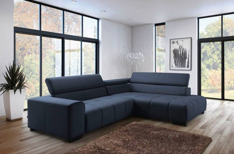 exxpo - sofa fashion Ecksofa, mit 3 verstellbaren Kopfstützen, wahlweise mit Bettfunktion und Kissen von exxpo - sofa fashion