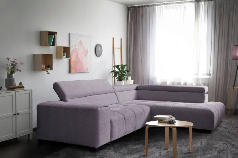 exxpo - sofa fashion Ecksofa, mit 3 verstellbaren Kopfstützen, wahlweise mit Bettfunktion und Kissen von exxpo - sofa fashion