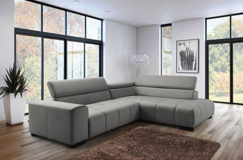 exxpo - sofa fashion Ecksofa, mit 3 verstellbaren Kopfstützen, wahlweise mit Bettfunktion und Kissen von exxpo - sofa fashion