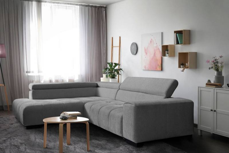 exxpo - sofa fashion Ecksofa, mit 3 verstellbaren Kopfstützen, wahlweise mit Bettfunktion und Kissen von exxpo - sofa fashion