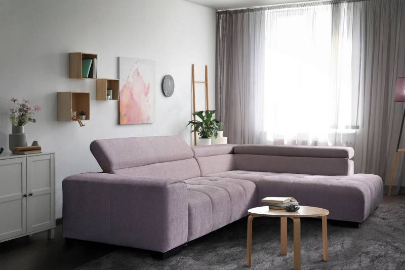 exxpo - sofa fashion Ecksofa, mit 3 verstellbaren Kopfstützen, wahlweise mit Bettfunktion und Kissen von exxpo - sofa fashion