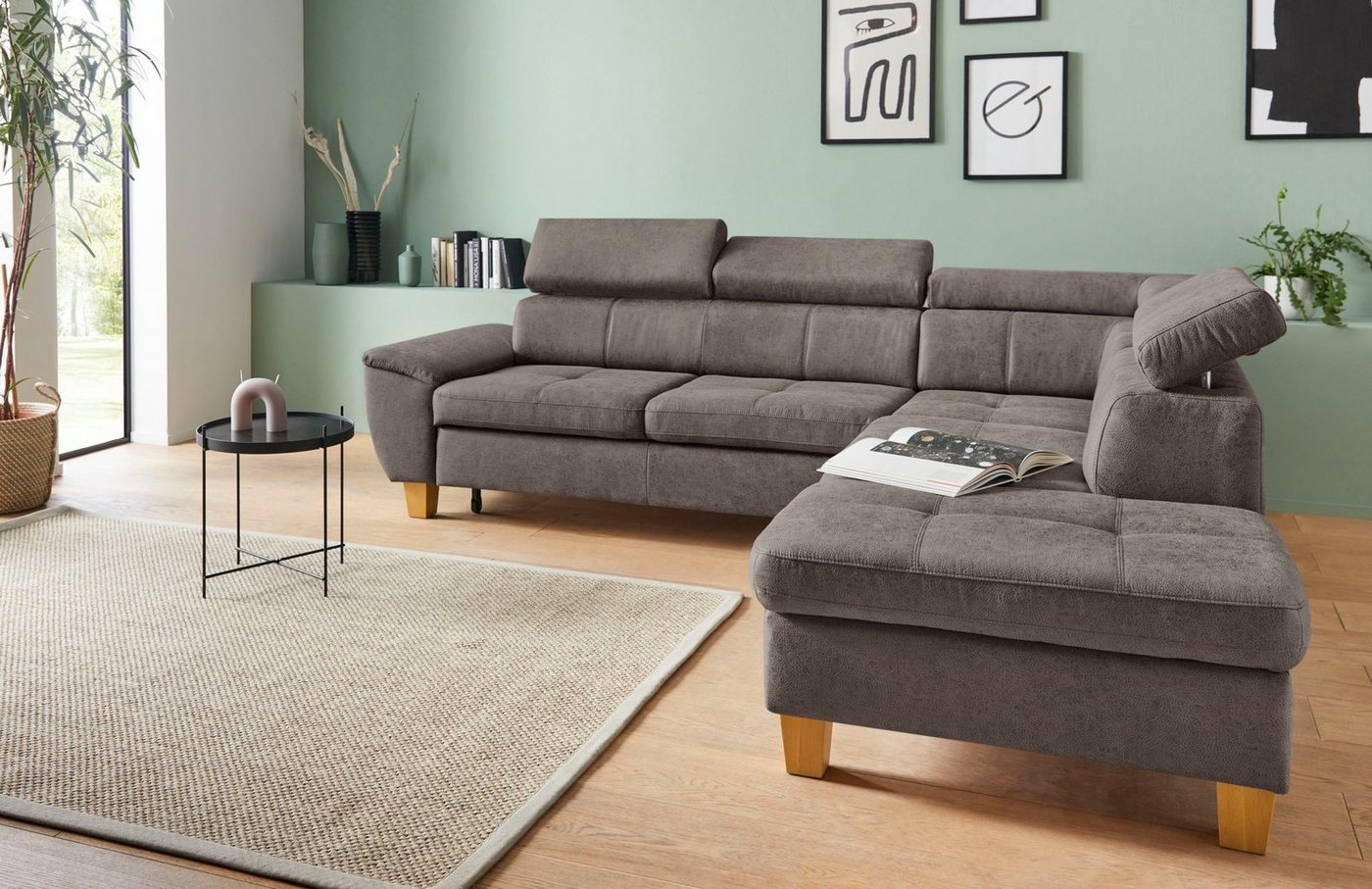exxpo - sofa fashion Ecksofa Enya, aufwendige Detailverarbeitung, hoher Sitzkomfort, bequem, L-Form, mit Kopfteilverstellung, wahlweise Bettfunktion u. Bettkasten exxpo - sofa fashion Ecksofa Enya, aufwendige Detailverarbeitung, hoher Sitzkomfort, bequem, L-Form, mit Kopfteilverstellung, wahlweise Bettfunktion u. Bettkasten von exxpo - sofa fashion