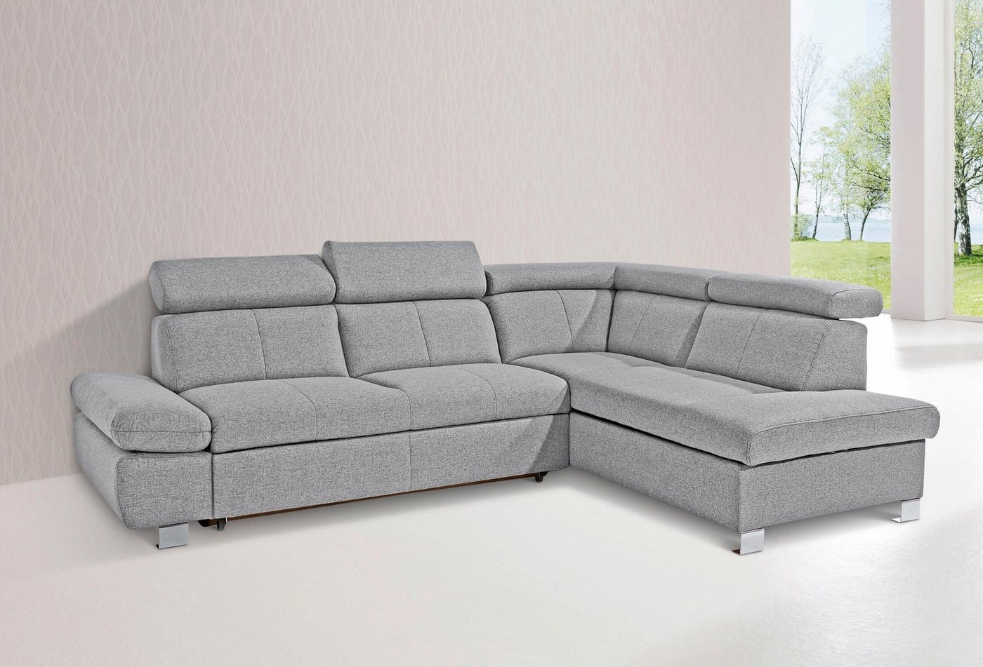 exxpo - sofa fashion Ecksofa Happy, L-Form, mit Ottomane, wahlweise mit Bettfunktion und Bettkasten von exxpo - sofa fashion