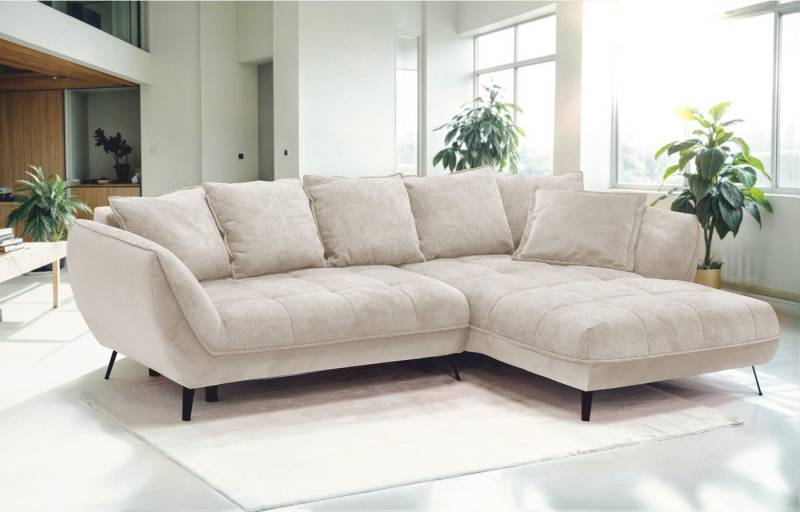 exxpo - sofa fashion Ecksofa Midway mit einfacher Easy-Lift-Bettfunktion, bequem und modern, inkl. Bettfunktion und praktischem Bettkasten, L-Form von exxpo - sofa fashion