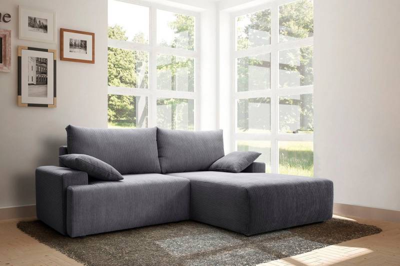 exxpo - sofa fashion Ecksofa Orinoko, aktuelles Design und hoher Sitzkomfort, L-Form, inkl. Bettfunktion und Bettkasten, schöne Farben im angesagten Cord von exxpo - sofa fashion