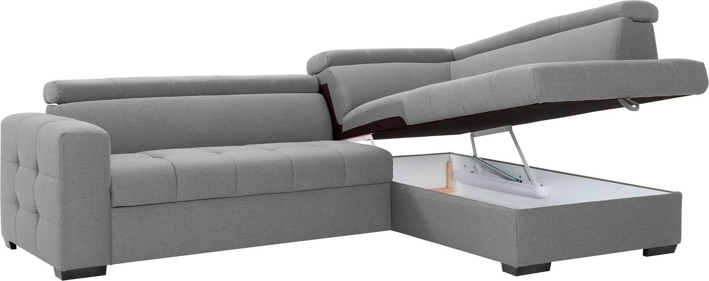 exxpo - sofa fashion Ecksofa Otusso, L-Form, Steppung im Sitzbereich, wahlw. mit Bettfunktion u. Bettkasten von exxpo - sofa fashion