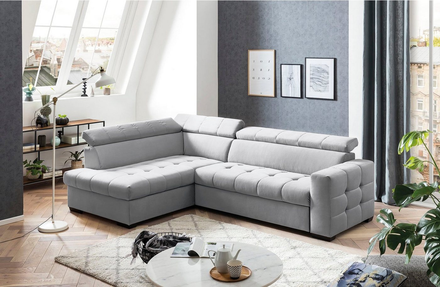 exxpo - sofa fashion Ecksofa Otusso, Steppung im Sitzbereich, Wahlweise mit Bettfunktion und Bettkasten von exxpo - sofa fashion