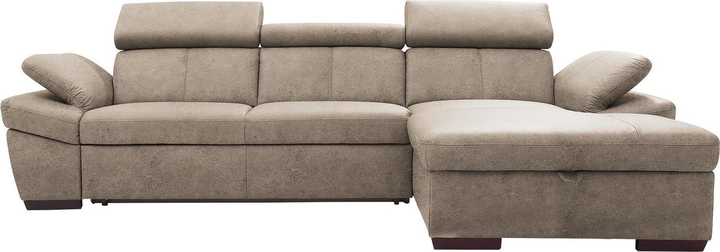 exxpo - sofa fashion Ecksofa Salerno, inklusive Kopfteil- und Armteilverstellung, wahlweise mit Bettfunktion von exxpo - sofa fashion