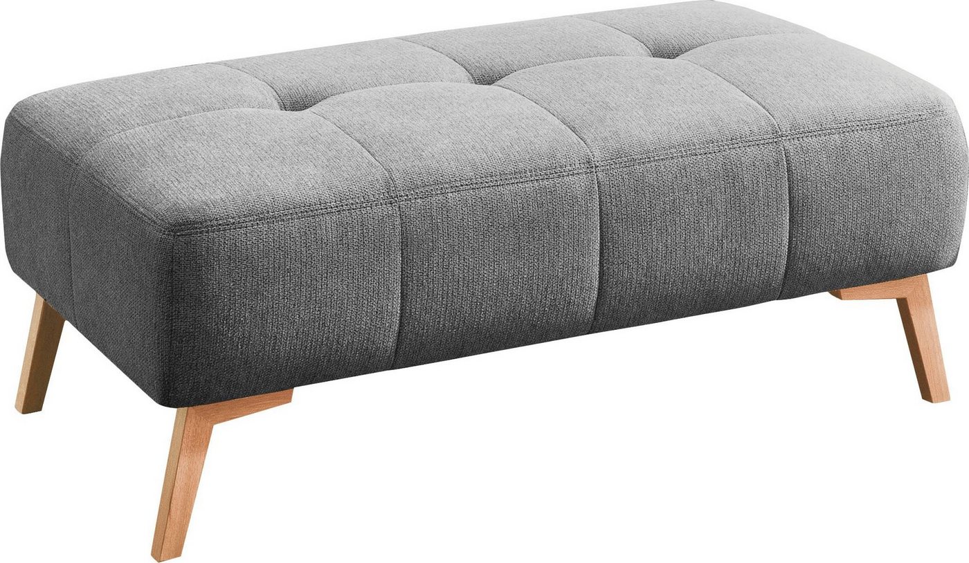 exxpo - sofa fashion Hocker, im skandinavischen Design mit Steppung und Holzfüßen von exxpo - sofa fashion