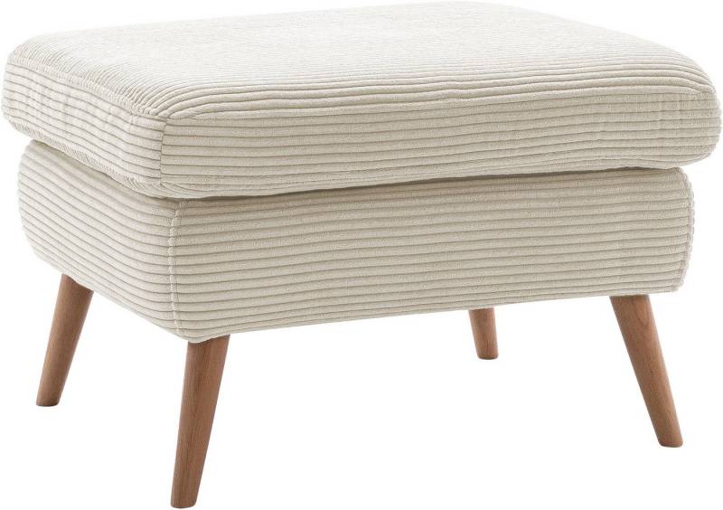 exxpo - sofa fashion Hocker Scandi bequem und elegant mit hohem Holzfuß, bequem und elegant mit hohem Holzfuß von exxpo - sofa fashion