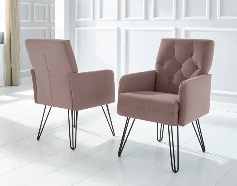 exxpo - sofa fashion Sessel Doppio, Loungesessel mit Designuntergestell, bequem und elegant, aufwendige Rückenverarbeitung, Breite 61 cm von exxpo - sofa fashion