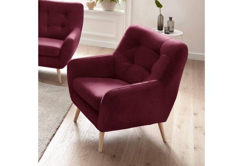 exxpo - sofa fashion Sessel Scandi, Loungesessel mit tollem Sitzkomfort, hochwertige Polsterung, bequem, hohe Holzfüße von exxpo - sofa fashion