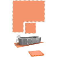 1,9m² Poolunterlage - 8 Große Poolmatten - 50x50 Outdoor Pool Bodenschutzmatte - orange von eyepower