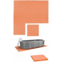 Eyepower - 1,9m² Poolunterlage - 8 Große Poolmatten - 50x50 Outdoor Pool Bodenschutzmatte - orange von eyepower