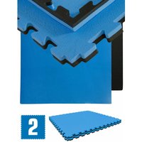 1.6sqm Puzzle Exercise Mat - 2.5cm - 2 Interlocking Foam Tiles 90x90 Floor Mats - schwarz von eyepower