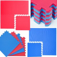 Eyepower - Protective Flooring Puzzle Exercise Mats 4pcs set each 60x60x2cm Blue / Red - blau von eyepower
