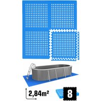 Eyepower - 2,8 m² Poolunterlage - 8 eva Matten 62x62 - Unterlegmatten Set - Pool Unterlage - blau von eyepower