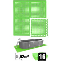 5,6 m² Poolunterlage - 16 eva Matten 62x62 - Unterlegmatten Set - Pool Unterlage - grün von eyepower