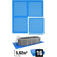 Eyepower - 5,6 m² Poolunterlage - 16 eva Matten 62x62 - Unterlegmatten Set - Pool Unterlage - blau von eyepower