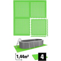 Poolmatte Bodenmatte 1,59qm Bodenfolie Bodenfliese 4er Set Unterlage für Pool - grün von eyepower