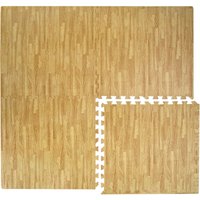 Puzzlematte Holzmotiv 60x60cm Boden Deko Matte Schutzmatte Puzzle Teppich Holzmuster Hellbraun - hellbraun von eyepower