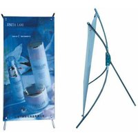 Werbewand Plakatständer Kundenstopper Werbeaufsteller Faltdisplay Bannerdisplay Plakatwand - silber von eyepower