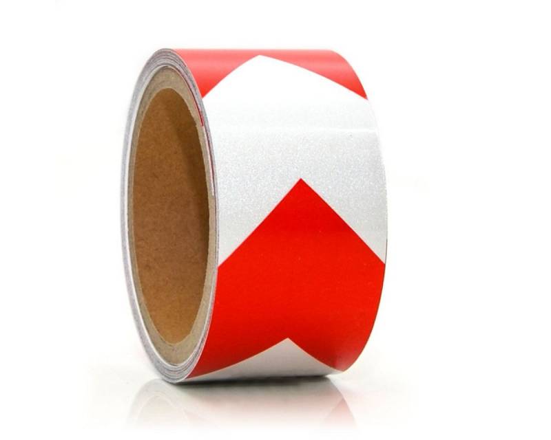 eyepower Klebeband Reflektorband Selbstklebend 5m x 5cm Reflektierend Warnband Klebeband Rot Weiß von eyepower