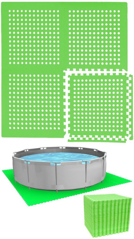 eyepower Pool-Bodenschutzfliese für 366cm Pool - Poolmatte aus 52 großen EVA Matten - Poolunterlage, 1 cm dicke Bodenfliesen - 62 x 62 Unterlegmatten - Whirlpool Unterlage eyepower Pool-Bodenschutzfliese für 366cm Pool - Poolmatte aus 52 großen EVA Matten - Poolunterlage, 1 cm dicke Bodenfliesen - 62 x 62 Unterlegmatten - Whirlpool Unterlage von eyepower