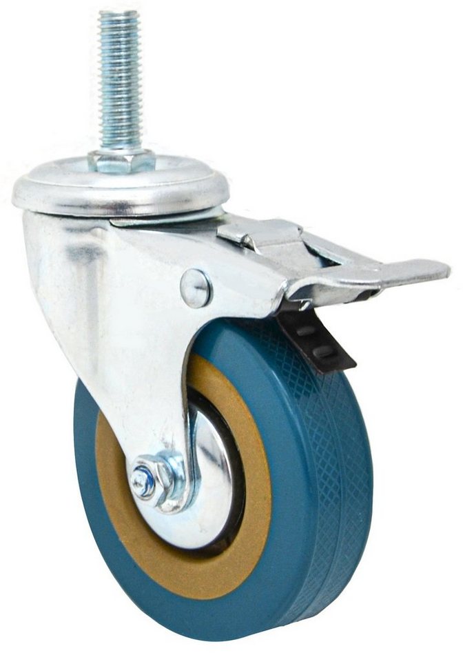 eyepower Schwerlastrolle 75mm - Schwerlast Möbelrolle M10 - Transportrolle für harte Böden, Lenkrolle für Pflanzkübel und Gartenmöbel - Rolle für Schirmständer von eyepower