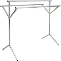 Klappbarer Kleiderständer 3 Aufhängestangen Garderobenständer Wäscheständer 150cm lang Mehrzweckstand 100% Metall Silber - Eyepower von eyepower