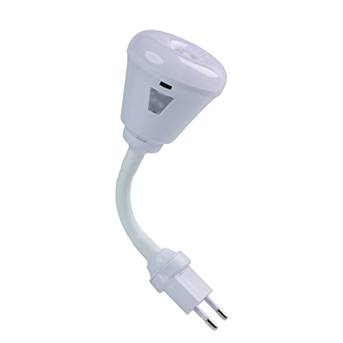 eyesfon Bewegungsmelder Aussen mit Stecker, LED Infrarotsensor Licht 6W Licht AC 85-265V PIR Infrarotsensor Bewegungsmelder Glühlampe, Steckdosen Nachtlicht, Steckdosen Notlicht von eyesfon