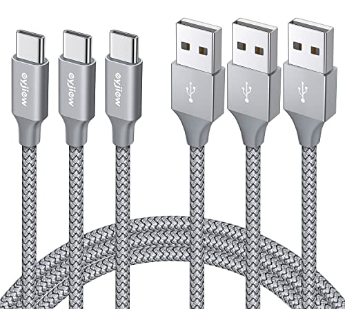 eyjiew USB C Kabel [1M, 3-Stück], Typ C Ladekabel 3A Schnellladekabel Nylon USB A auf USB C Datenkabel für Galaxy S21 S20 S20fe S10 S10e S9 S8 + Plus, A50 A51 A10e A21s A40 A71,M20 M30s M31,iPhone 16 von eyjiew