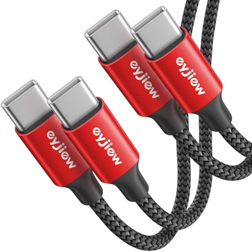 eyjiew [1.2m,2-Stück] USB C auf USB C Kabel, Typ C 60W PD Schnellladekabel USB C Nylon ladekabel Typ C für MacBookPro/Air,iPadPro/Air 2021,iPad-Mini 6,Galaxy S23 S22 S21 S20 Ultra Pixel 7 Steam Deck von eyjiew