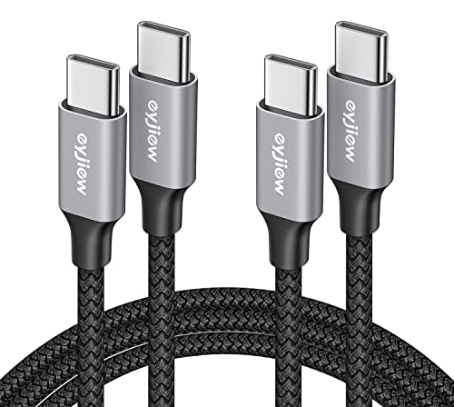 eyjiew USB C Kabel [1m,2-Stück], 60W PD Schnellladekabel USB C auf USB C Nylon ladekabel Typ C für MacBookPro/Air M2,iPadPro/Air 2021, iPad-Mini 6, Galaxy S23 S22 S21 S20 Ultra Pixel 7 Steam Deck usw von eyjiew