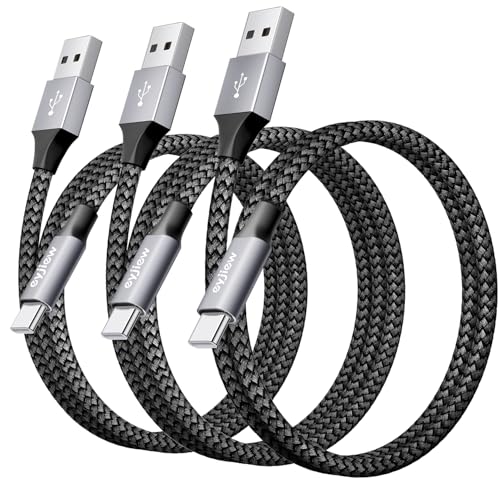 eyjiew iPhone 15 Ladekabel USB C, USB auf USB C Kabel 3Stück [1m+1m+0,5m] USB Typ C Kabel Schnellladekabel Nylon für iPhone 16 15 Pro Max Plus,Galaxy S24 S23 S22 S21 S10,A73 A72 A53,Android Auto von eyjiew