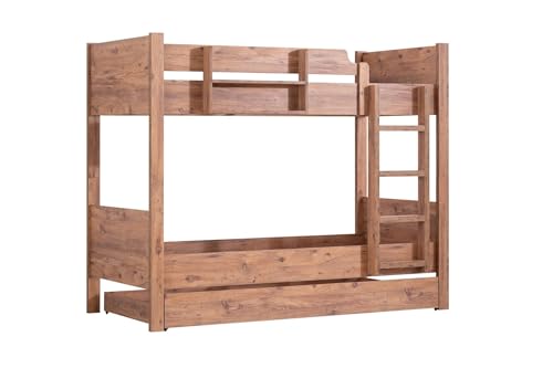 Eymense Asya Etagenbett mit Schubladen – 3-in-1 wandelbares Bett mit Stauraum und optionalem Kleiderschrank – Melaminbeschichtet von eymense ev & yaşam