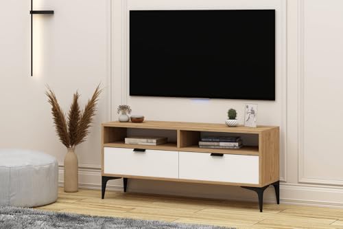 Eymense Bode TV-Schrank mit Klappdeckel – Moderner Fernsehschrank aus Spanplatte – Medienmöbel fürs Wohnzimmer – 120 cm von eymense ev & yaşam
