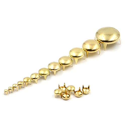 ezqnirk 100PCS 4 Kralle Runde Kuppel Nieten Spike Studs Spots Nagelkopf Punk Rock DIY Leder Handwerk,Gold,10mm von ezqnirk