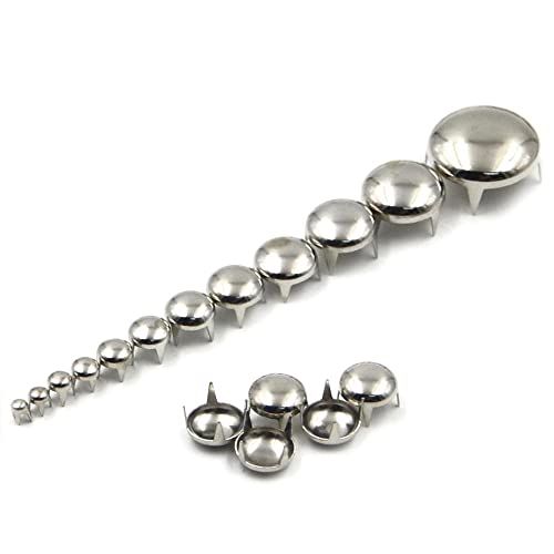 ezqnirk 100PCS 4 Kralle Runde Kuppel Nieten Spike Studs Spots Nagelkopf Punk Rock DIY Leder Handwerk,Silver,2.5mm von ezqnirk