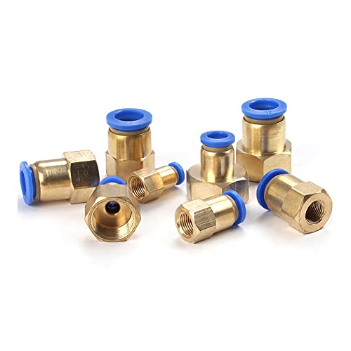 ezqnirk 1pcs PCF Luftrohranpassungsschlauchrohr BSP Weibliche Gewinde Messing Pneumatic Stecker Schnellgelenk,PCF8-04 von ezqnirk